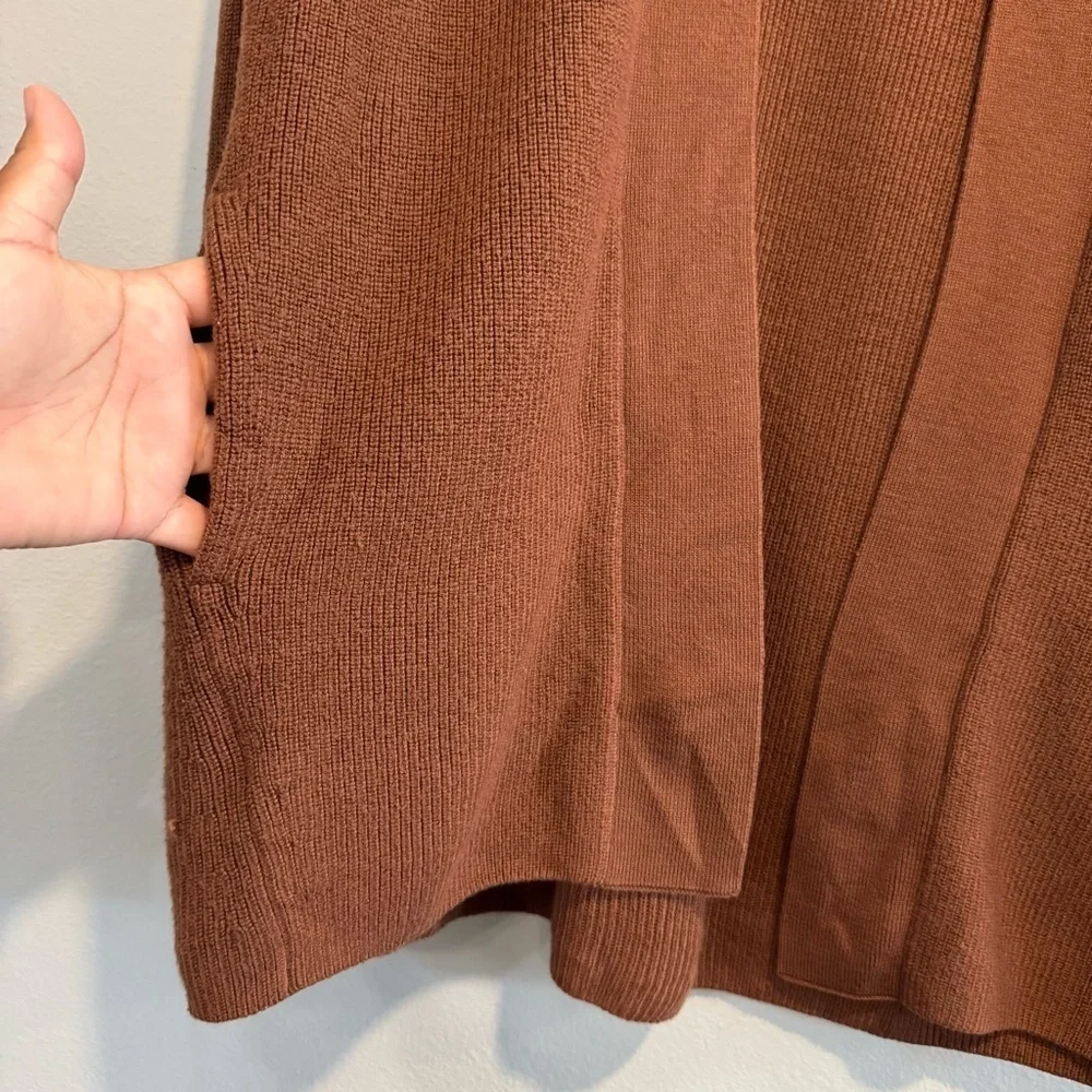 Lululemon Merino Wool-Blend Ribbed Open Front Sweater Cardigan Pockets 6 - Picture 3 of 5